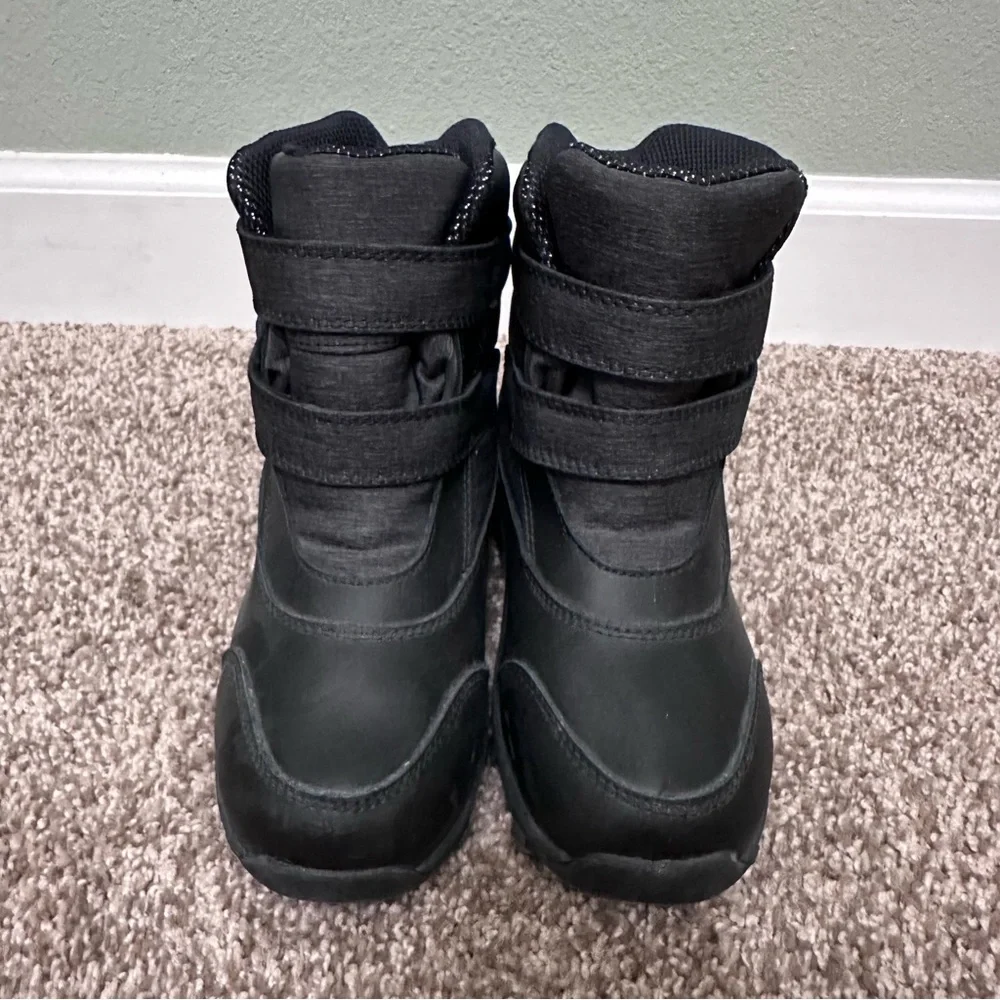 All in Motion Black and Gray Rain & Snow Boots with Velcro Straps size 13